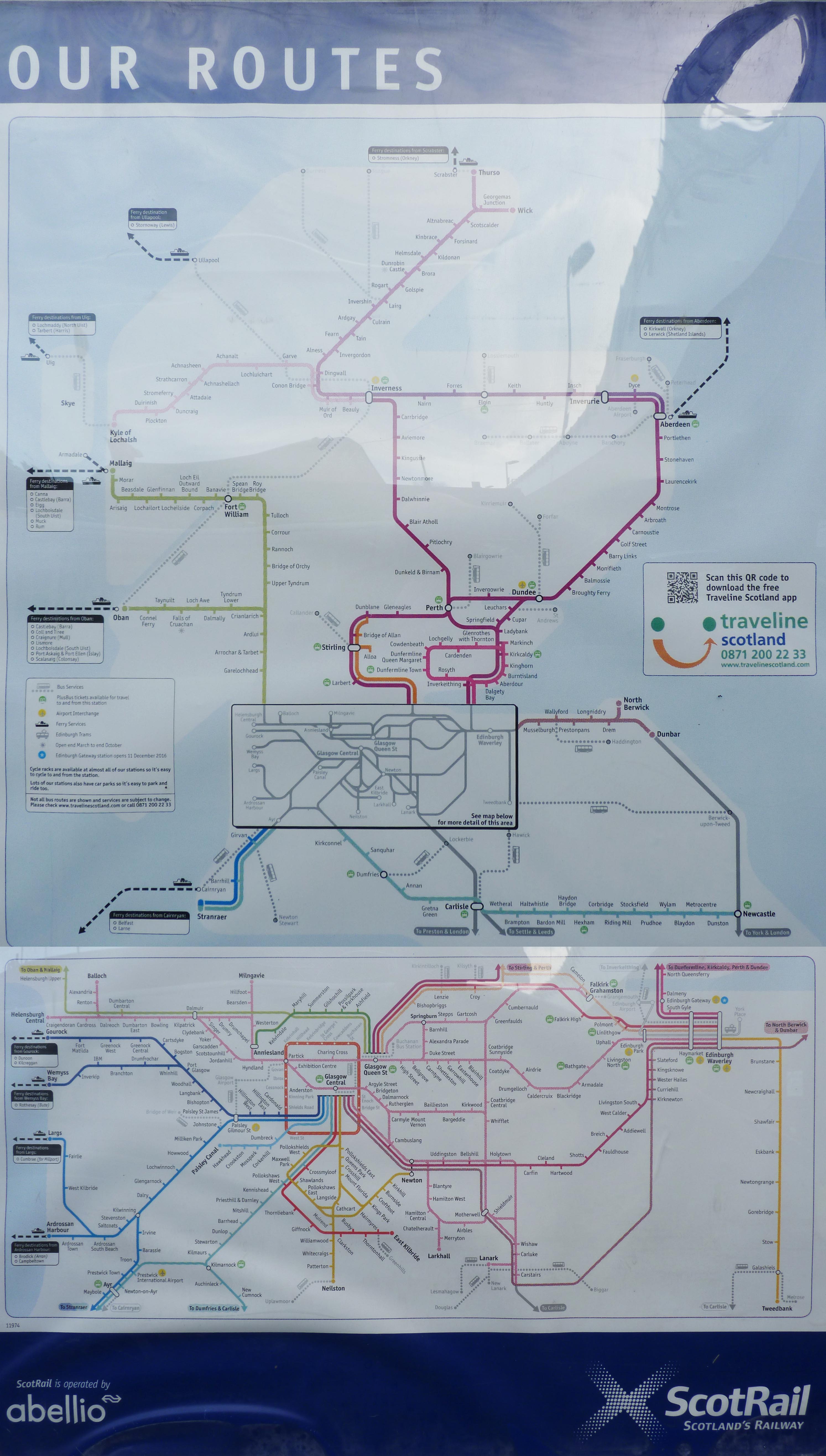 Scotland And Scotrail Train Rail Maps